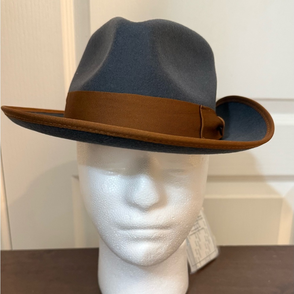 GIGI Gray and Brown Fedora Hat